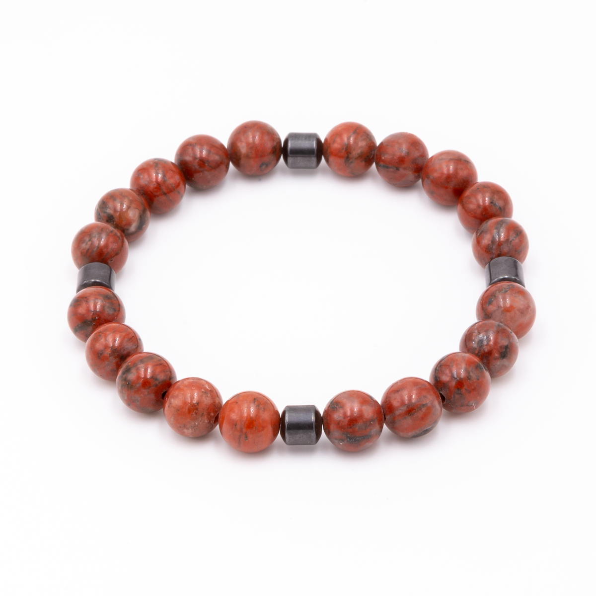 Men's Red Jasper - Hematite Bracelet