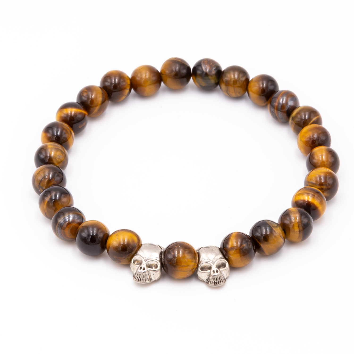 Men's Tiger Eye - Skulls Bracelet