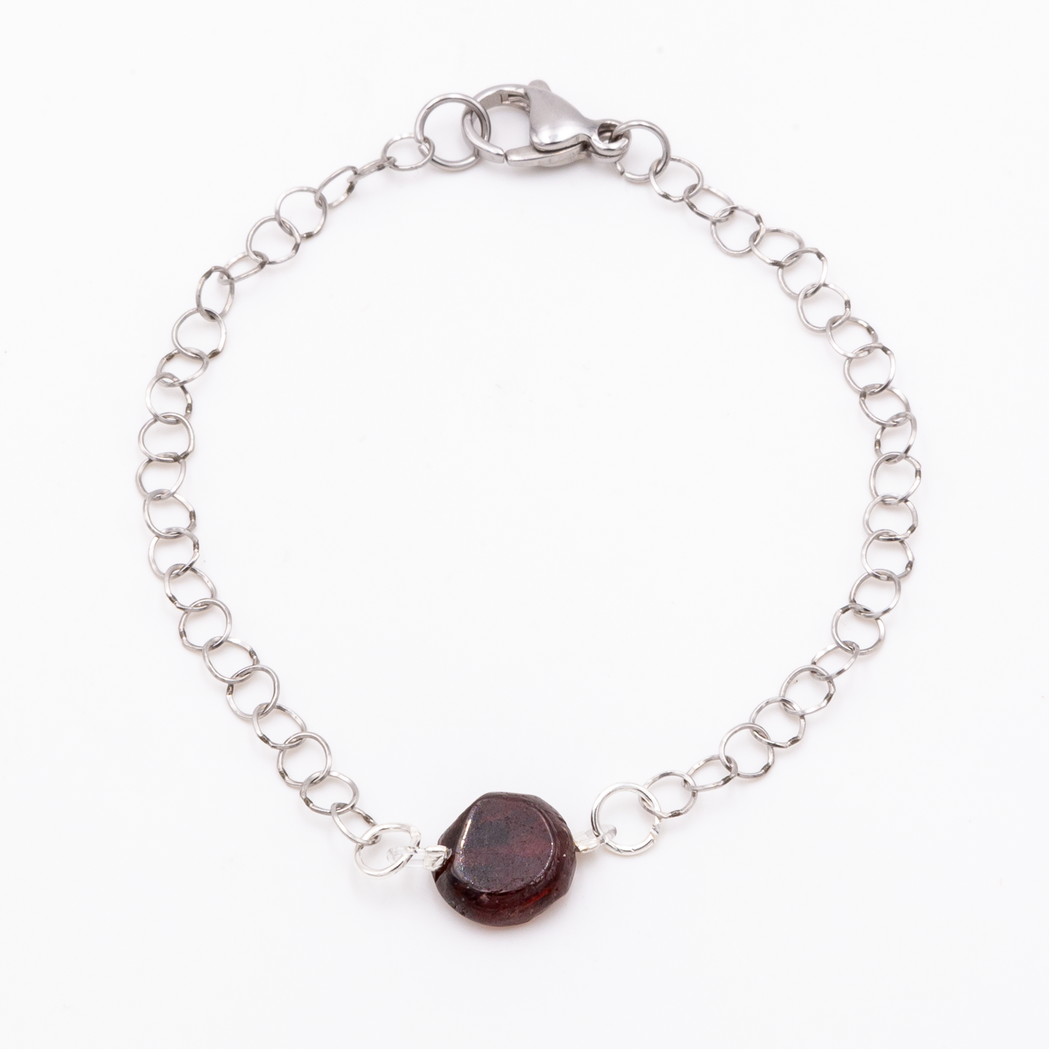 Garnet - Round Chain Bracelet