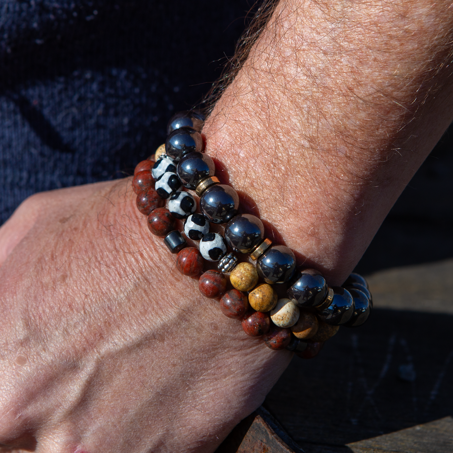 Men's Hematite Elevated Bracelet